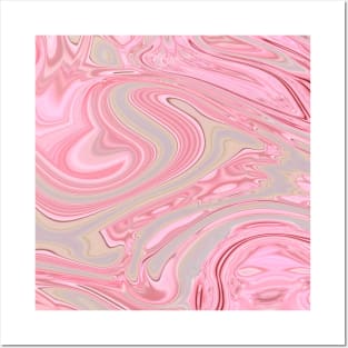 Preppy girly elegant  pink cherry blossom pink swirls Posters and Art